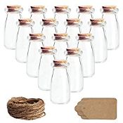 RRP £34.75 Belle Vous Glass Favour Jar Set with Cork Lids