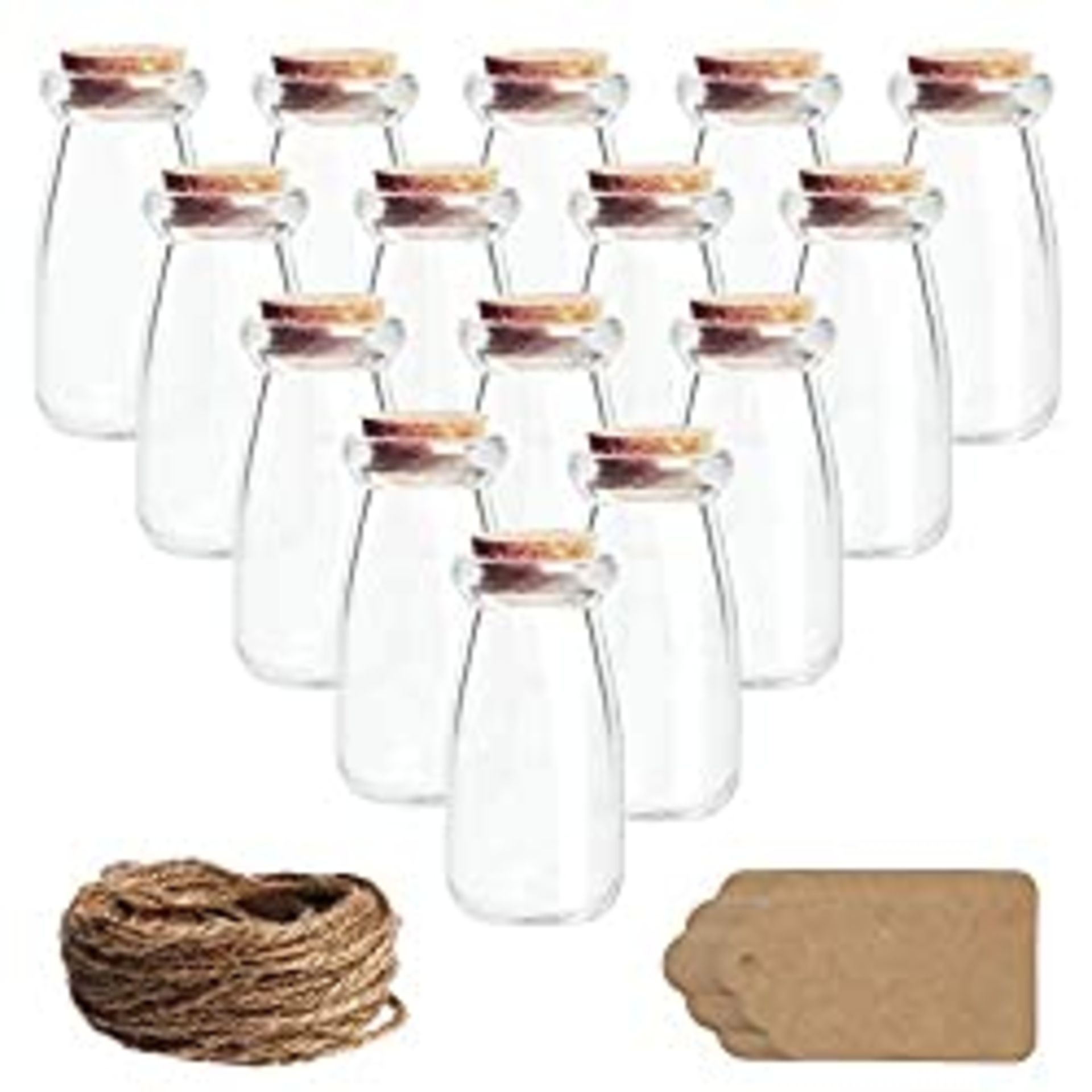 RRP £34.75 Belle Vous Glass Favour Jar Set with Cork Lids