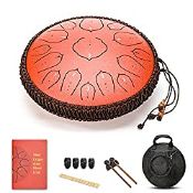 RRP £113.72 AMKOSKR 14 Inches 35cm Steel Tongue Drum D Key 15 Notes