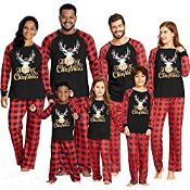 RRP £21.59 IFFEI Family Matching Pyjamas Set Merry Christmas Deer