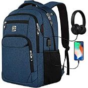 RRP £29.99 Laptop Backpack with USB Charging&Headphone Port