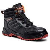 RRP £45.59 Black Hammer Mens Leather Safety Boots Composite Toe