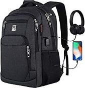 RRP £32.89 Laptop Backpack with USB Charging&Headphone Port