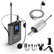 RRP £40.39 Hotec UHF Wireless Headset Microphone/Lavalier Lapel