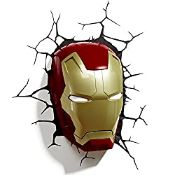 RRP £23.65 Marvel Iron Man Mask 3D Wall Light