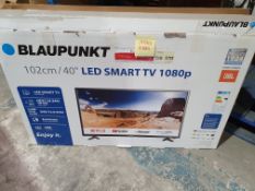 BLAUPUNKT 40" LED SMART TV - SMASHED SCREEN ( PLEASE NOTE WE CAN NOT DELIVER TVS YOU WILL HAVE TO AR