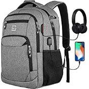 RRP £29.99 Laptop Backpack with USB Charging&Headphone Port