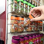 RRP £7.99 Vinsani Spice Herb Jar Rack Holder for Kitchen Door Cupboard Wall Storage Unit