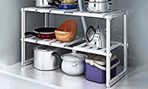 RRP £14.99 Vinsani Under Sink 2 Tiers Expandable Kitchen Storage