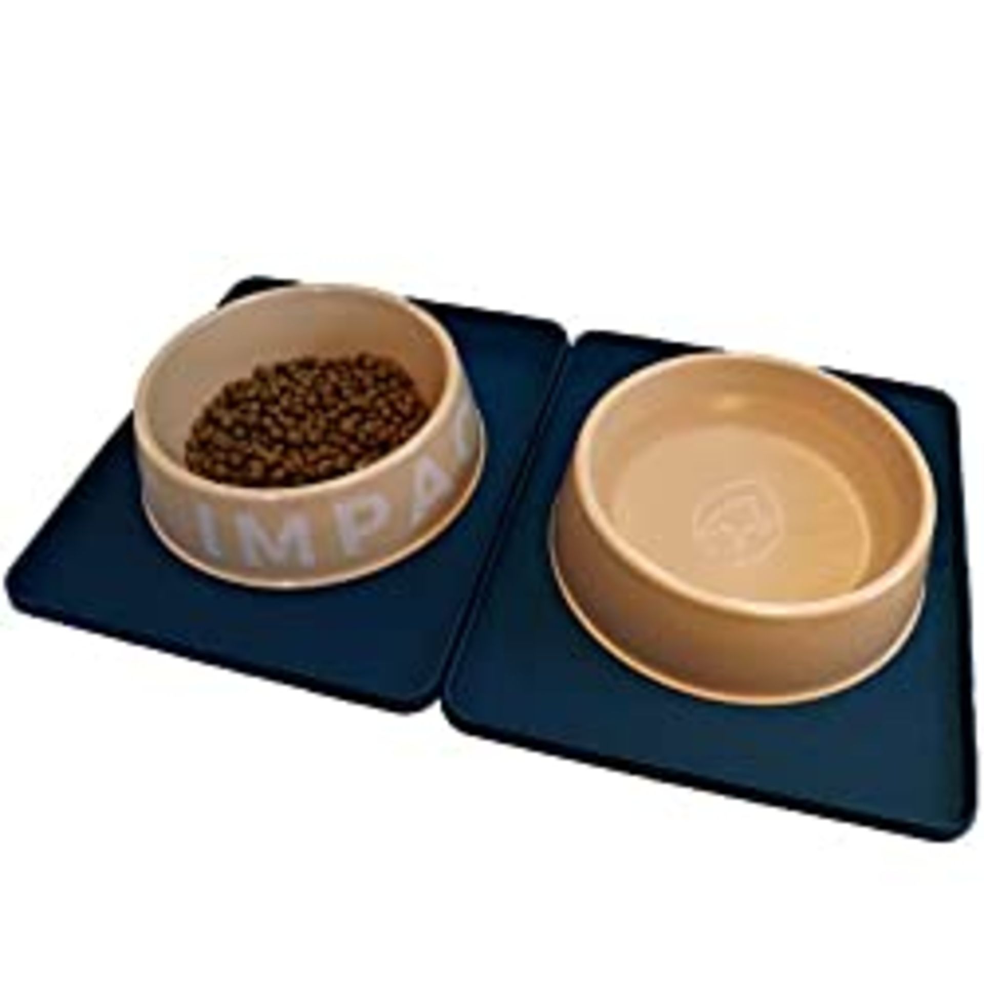 RRP £27.98 Natural Dog Bowls Double Dog Food Water Bowls Mats Set