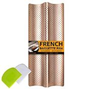 RRP £8.04 COSYLAND Perforated Baguette Pan for French Bread Baking - 2 Wave Loaf