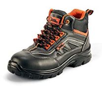 RRP £38.39 Black Hammer Mens Leather Safety Boots S3 SRC Composite