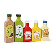 RRP £12.98 SOKA Wooden Pretend Play Kitchen Food Sauces & Oils