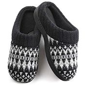 RRP £9.98 Zigzagger Women's Memory Foam Indoor-Outdoor House Sweater Knit Slippers