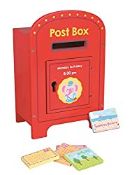 RRP £19.99 Lelin Wooden Post Box Cute Elephant Stamps and Mail