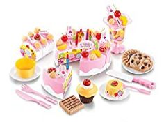 RRP £11.99 SOKA 75pc Birthday Cream Fruit Cake Kids Childrens