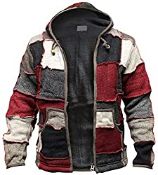 RRP £59.99 SHOPOHOLIC FASHION FASHION Mens Winter Patch Wool Hippie Jacket
