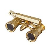 RRP £39.95 Levenhuk Broadway 325N Opera Glasses with LED Light and Extendable Handle, Gold