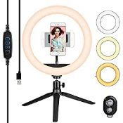 RRP £11.99 Perce 10.2" LED Selfie Ring Light with Tripod Stand