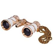 RRP £39.95 Levenhuk Broadway 325F Opera Glasses with LED Light and Chain, White