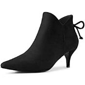 RRP £35.99 Allegra K Women's Pointed Toe Kitten Heel Ankle Booties