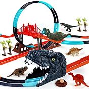 RRP £32.99 Dinosaur Toys Race Track for Boys with 1 Rechargeable Dinosaur Car