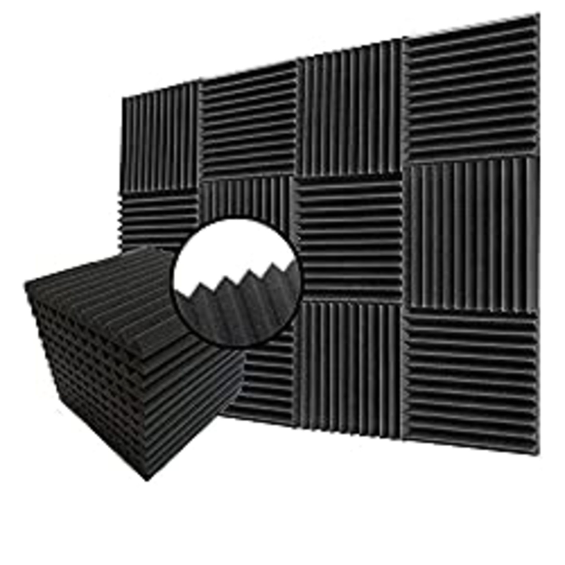 RRP £31.99 uyoyous 24 Packs Acoustic Foam Panels 30x30x2.5cm Soundproofing