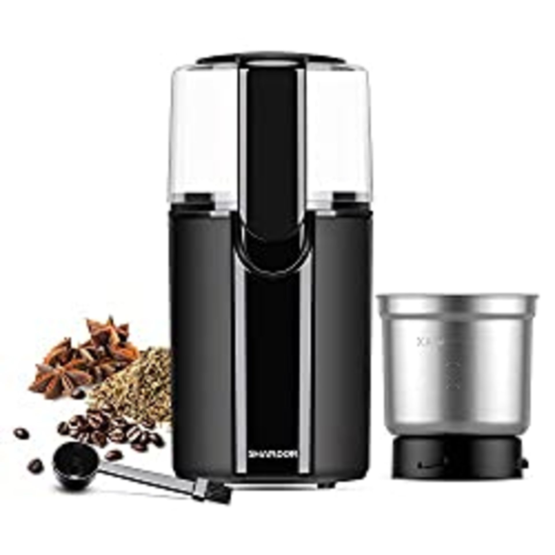 RRP £28.99 SHARDOR Coffee Grinder Electric with Removable Stainless Steel Bowl