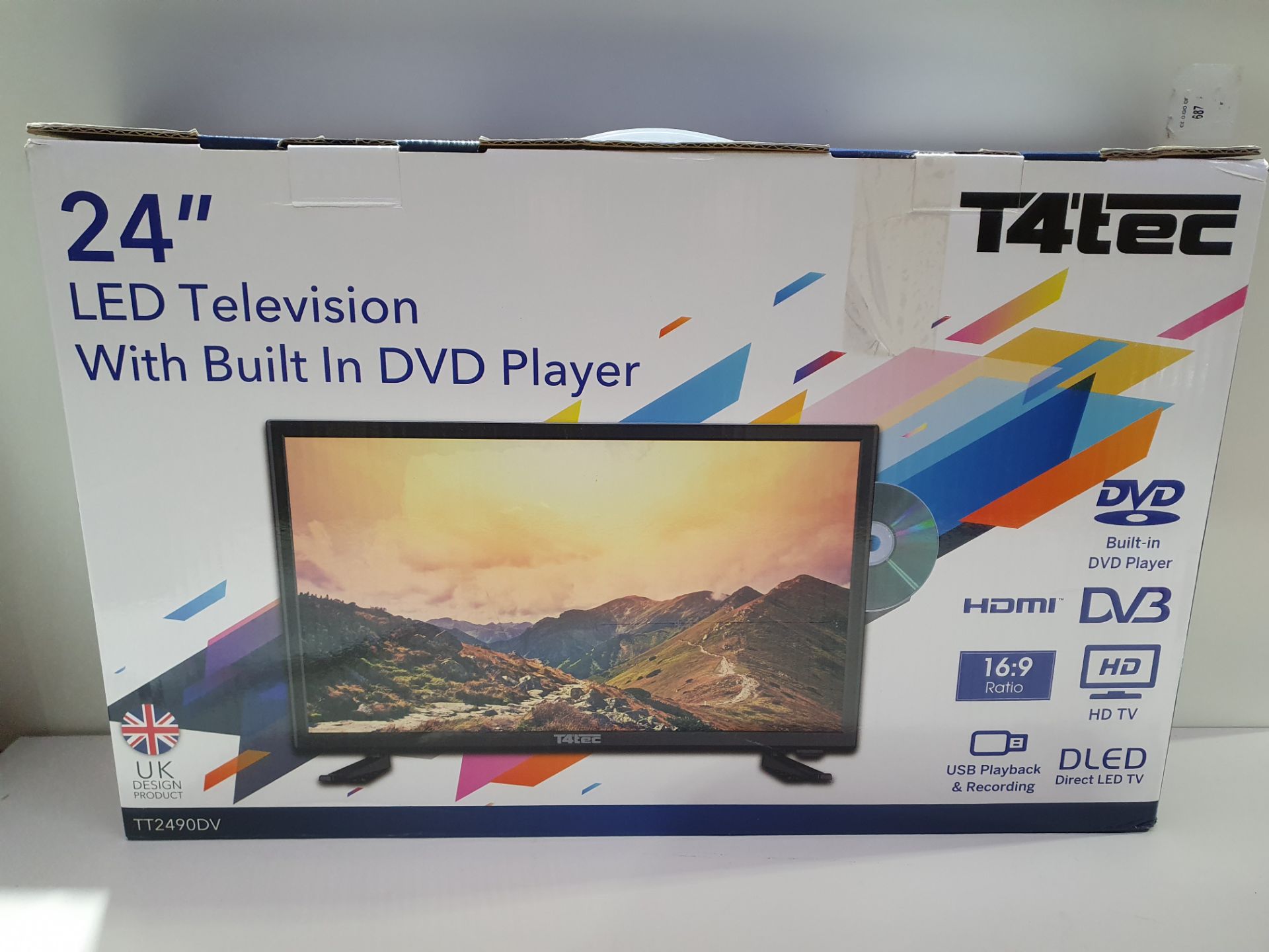 RRP £148.00 T4tec TT2490DV Full HD 24inch TV With Integraded DVD Player BRITISH design