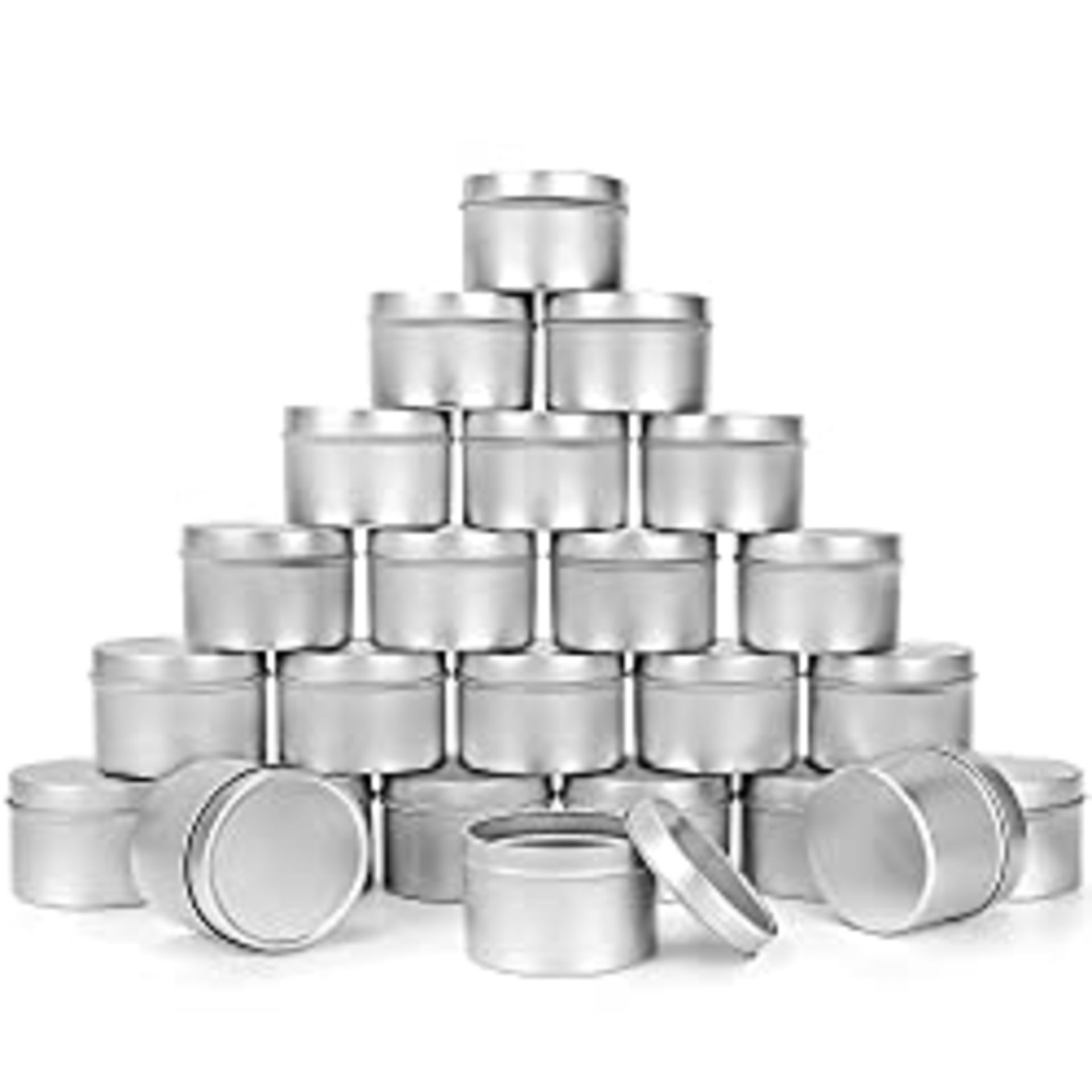 RRP £28.99 Belle Vous Metal Candle Making Tins with Lids (24 Pack)