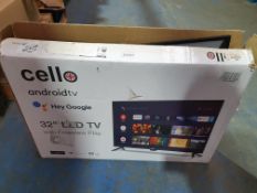 CELLO ANDROID TV 32" BROKEN SCREEN (PLEASE NOTE OWN COURIER REQUIRED OR COLLECTION)