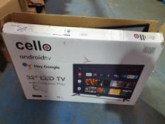 CELLO ANDROID TV 32" BROKEN SCREEN (PLEASE NOTE OWN COURIER REQUIRED OR COLLECTION)