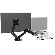 RRP £59.62 Duronic Dual Monitor Arm Stand DMDCL1X1 | Double/Twin