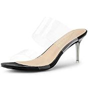 RRP £26.99 Allegra K Women's Clear Slide Stiletto Heels Clear