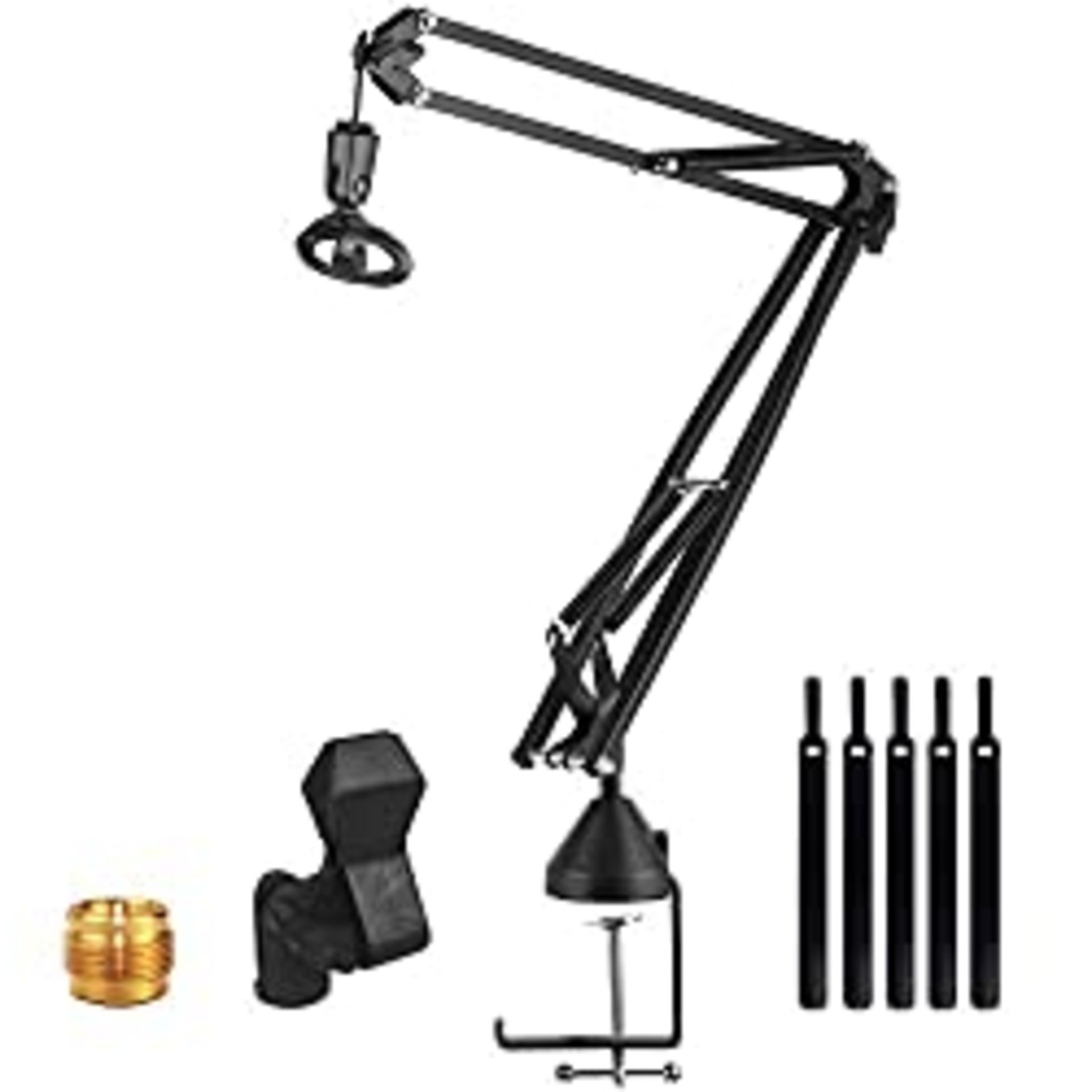 RRP £34.99 LANUCN Long 3/8 5/8 Mic Stand - 19.7inch Tri-arm Desktop Microphone Stand