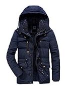 RRP £39.98 R RUNVEL Winter Coats for Men Parka Jacket with Fur