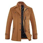 RRP £75.98 APTRO Mens Jacket Winter Thick Wool Coats Warm Casual