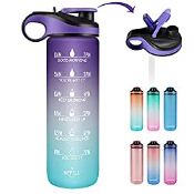 RRP £11.99 Opard 1000ml Motivational Water Bottle with Straw & Time Marker to Drink
