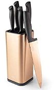 RRP £33.97 Metallic Copper Knife Block Set