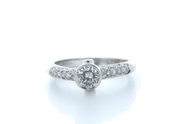 18ct White Gold Rubover Set Diamond Ring 0.70 (0.56) Carats - Valued by IDI £7,250.00 - 18ct White