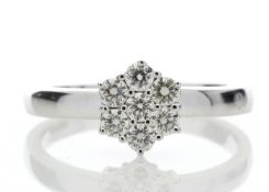 9ct White Gold Diamond Cluster Ring 0.45 Carats - Valued by GIE £4,595.00 - This beautiful ring with