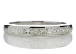 9ct White Gold Channel Set Half Eternity Diamond Ring 0.50 Carats - Valued by GIE £4,695.00 - Ten