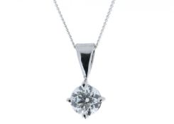 18ct White Gold Single Stone Wire Set Diamond Pendant 0.70 Carats - Valued by GIE £15,912.00 -