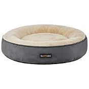 RRP £18.67 FEANDREA Dog Bed, Doughnut Cat Bed, Round, 60 cm Dia, Dark Grey PGW060G02