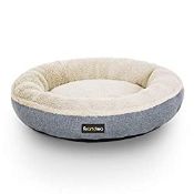RRP £12.78 FEANDREA Dog Bed, Dog Sofa, Cat Bed, Donut Shape, Round, 55 cm Dia, Grey PGW55G