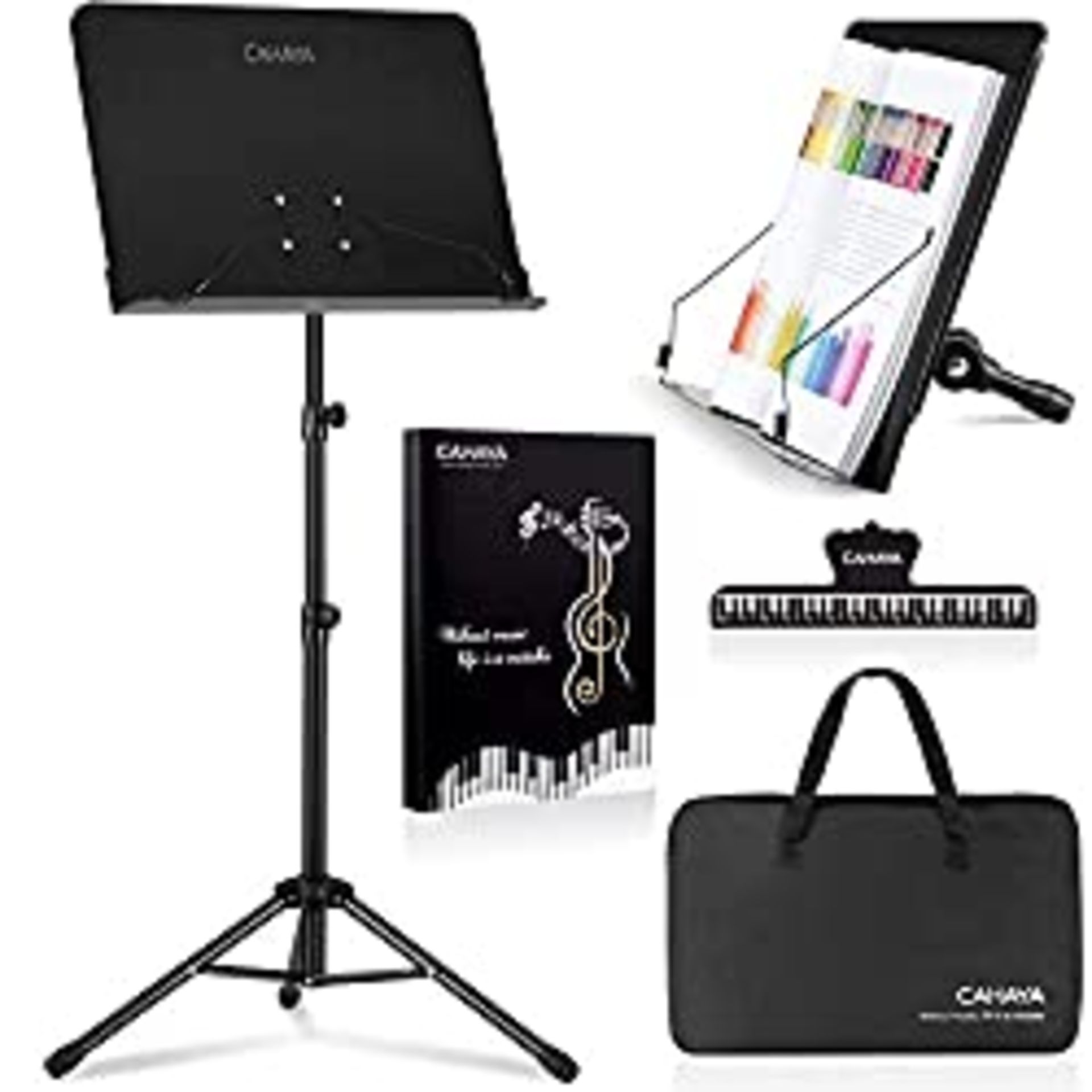 RRP £22.09 CAHAYA Sheet Music Stand Metal Portable with Carrying Bag