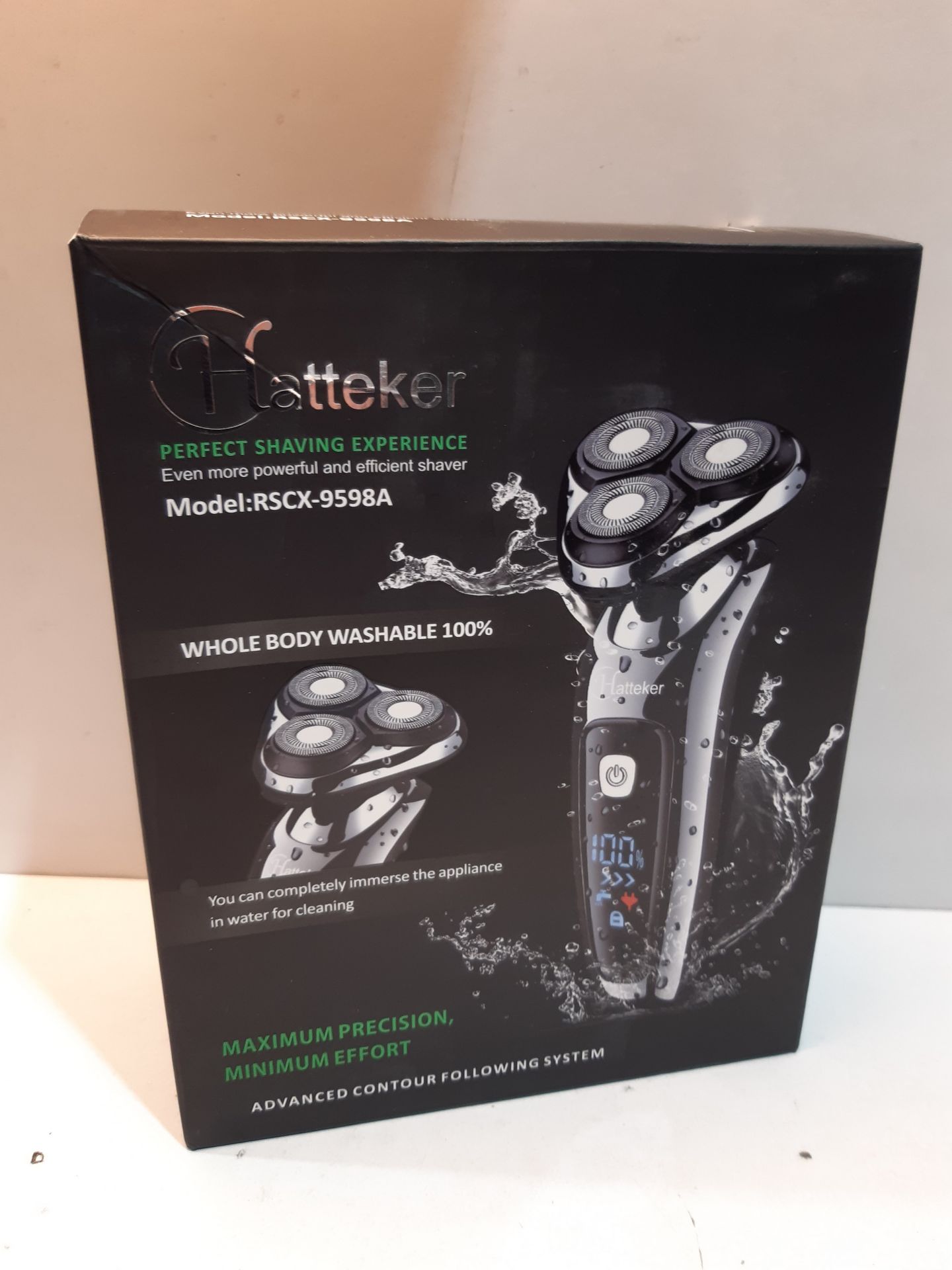 RRP £30.00 HATTEKER Mens Electric Shaver Razor Beard Trimmer Rotary - Image 2 of 2