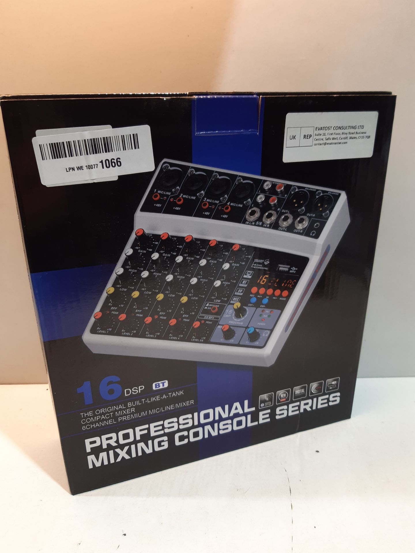 RRP £58.80 BOMGE 6 channel dj audio mixer with MP3 USB Bluetooth - Image 2 of 2