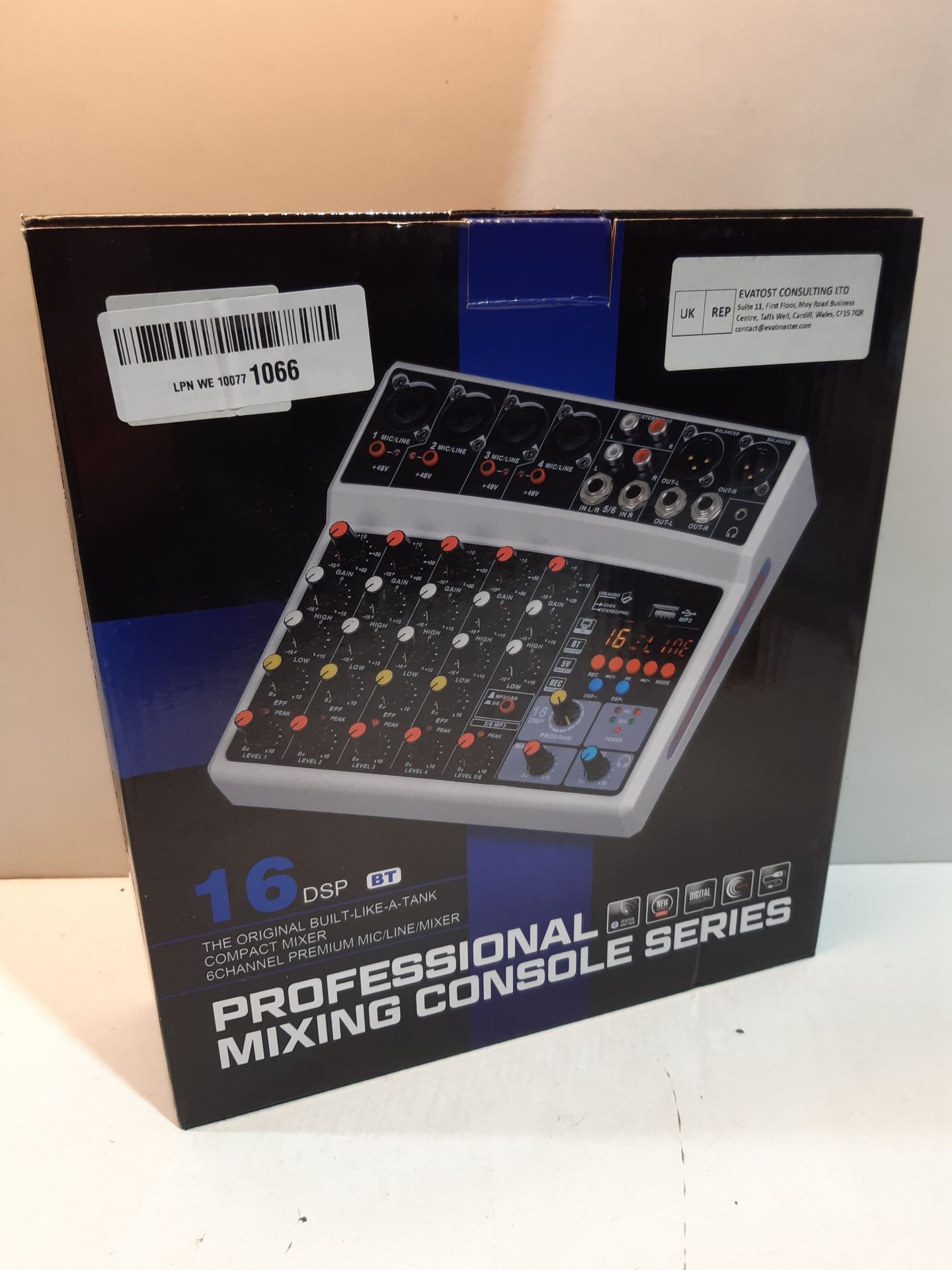 RRP £58.80 BOMGE 6 channel dj audio mixer with MP3 USB Bluetooth - Image 2 of 2