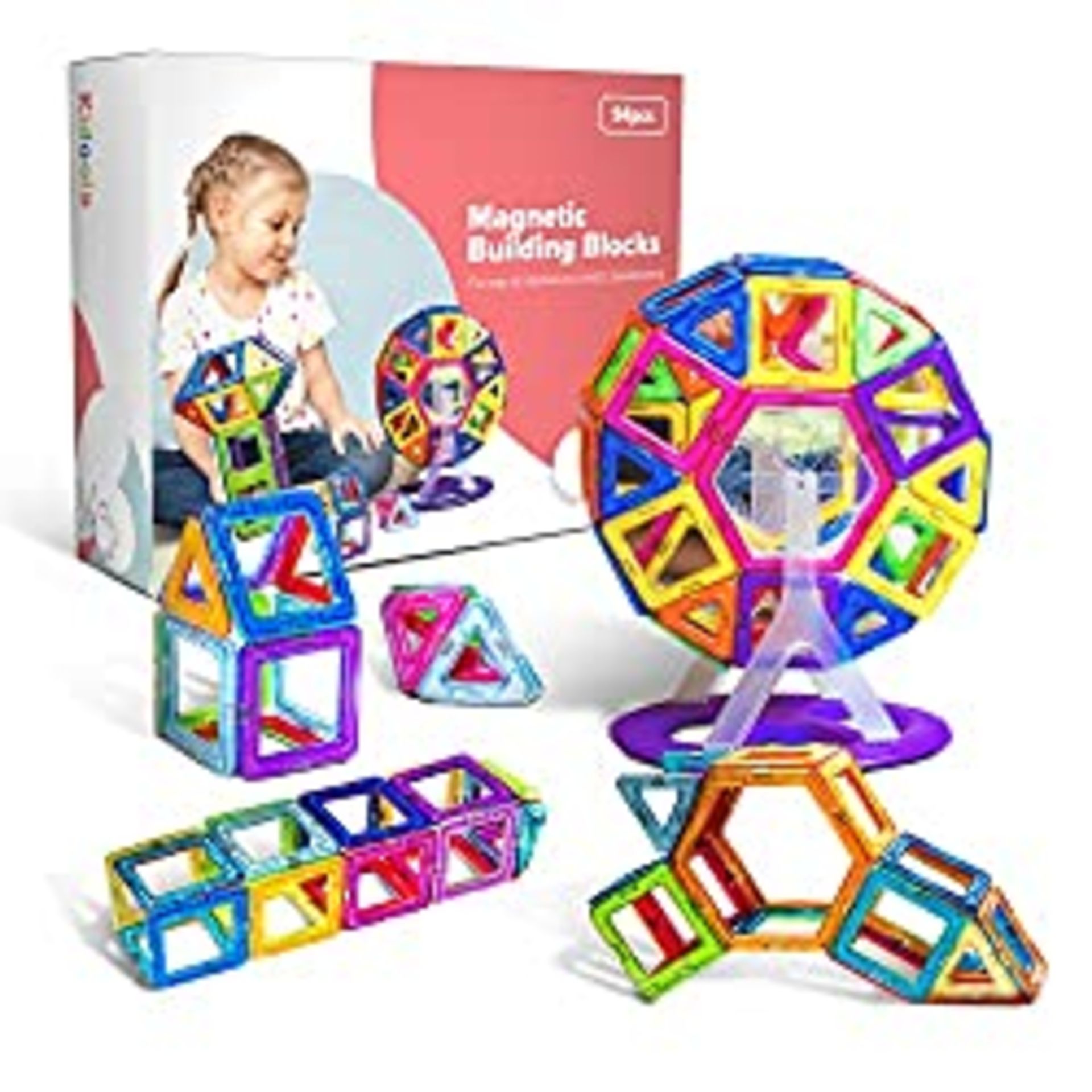 RRP £19.99 Kidoola 94pc Magnetic Building Block Toy Set ? Kids